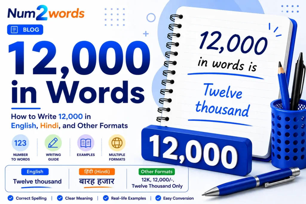 12000 in Words: How to Write 12,000 in English, Hindi, and Other Formats