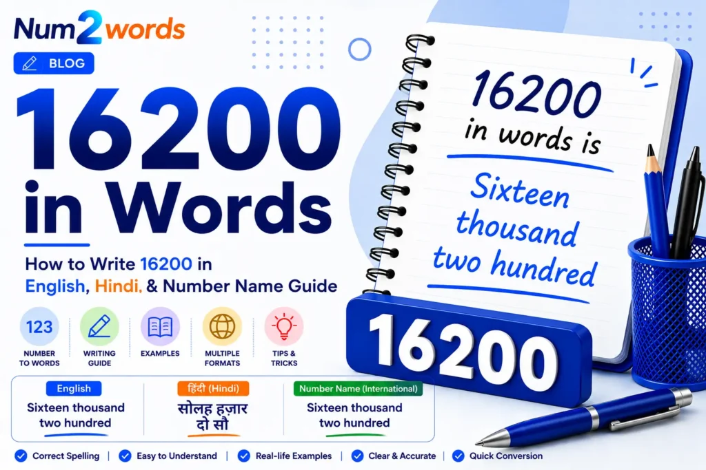 16200 in Words – How to Write 16200 in English, Hindi & Number Name Guide