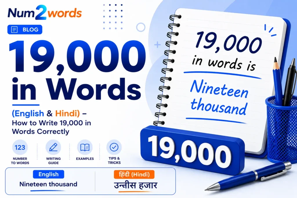 19000 in Words (English & Hindi) – How to Write 19000 in Words Correctly