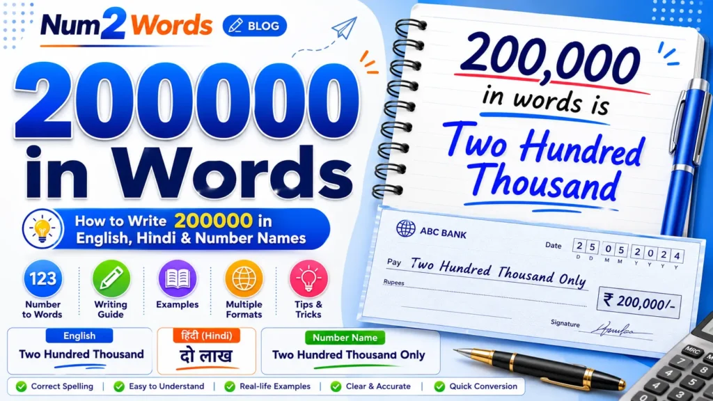 200000 in Words – How to Write 200000 in English, Hindi & Number Names
