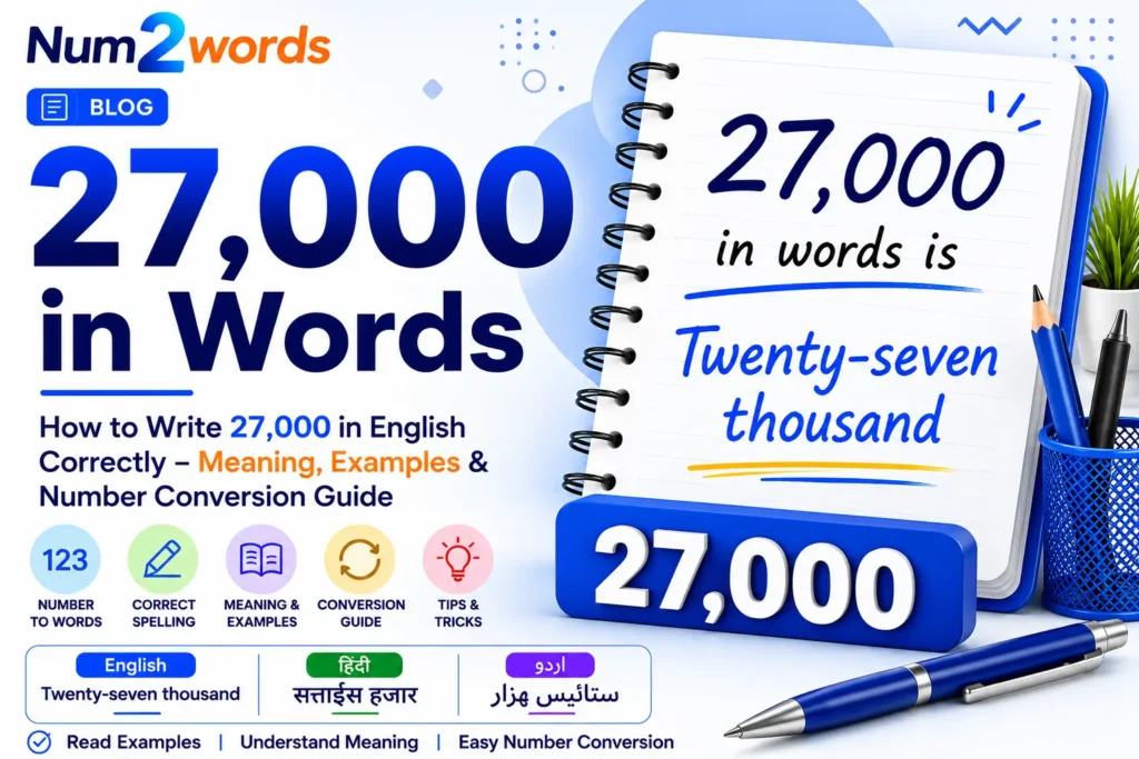 27000 in Words – Correct Spelling, Meaning, Examples & Number Conversion Guide