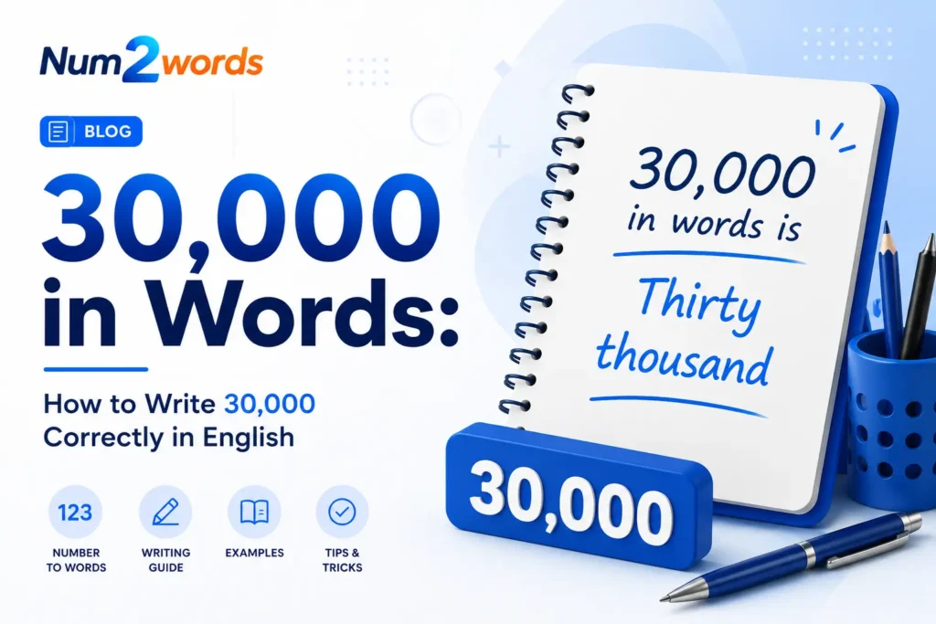 30000 in Words: How to Write 30,000 Correctly in English for this