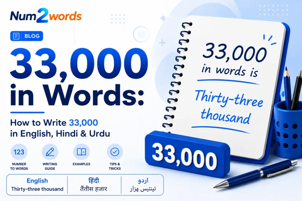 33000 in Words – How to Write 33000 in English, Hindi & Urdu