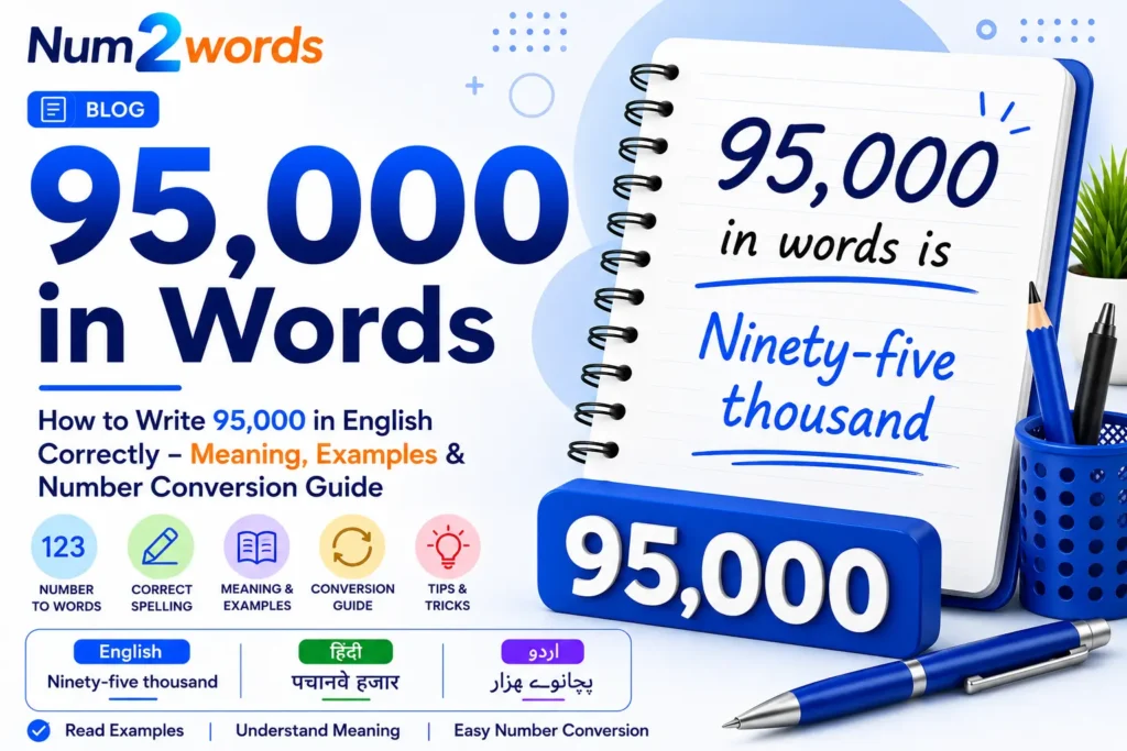 95000 in Words – Correct Spelling, Meaning, Examples & Number Conversion Guide
