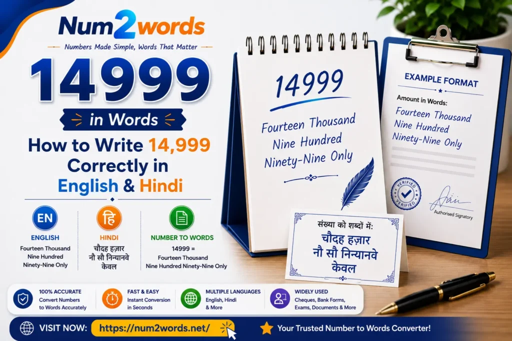 14999 in Word – Write 14,999 Correctly in English & Hindi