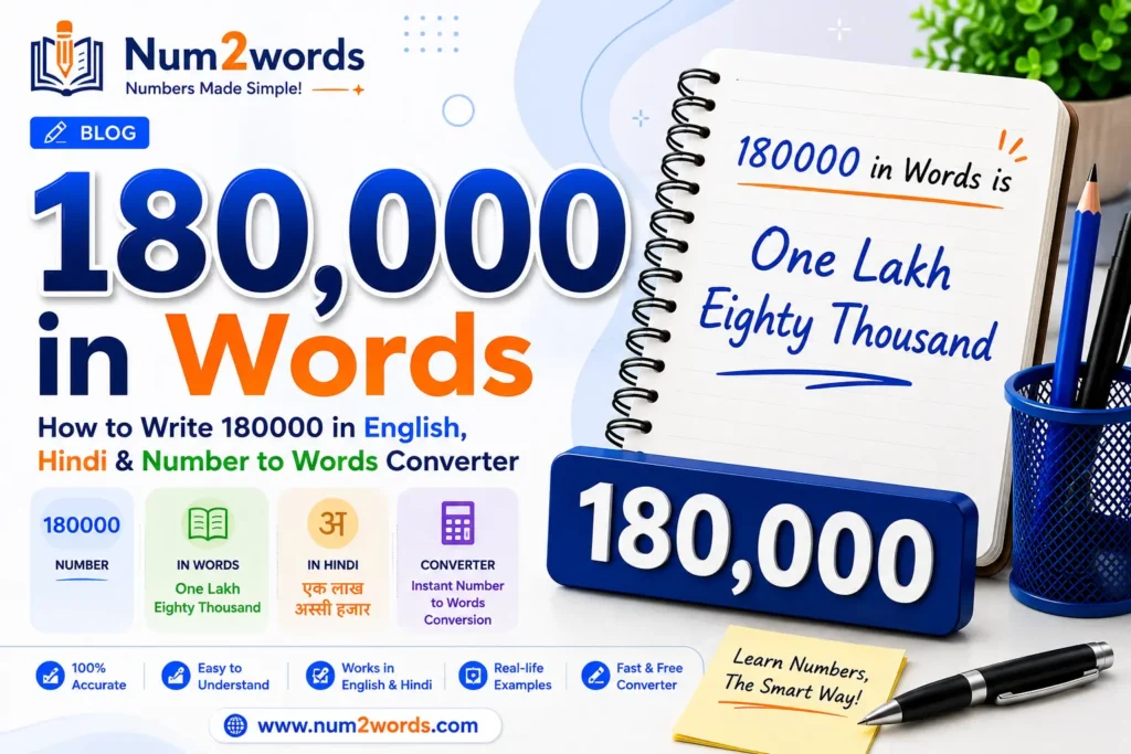 180000 in Words – How to Write 180000 in English, Hindi & Number to Words Converter