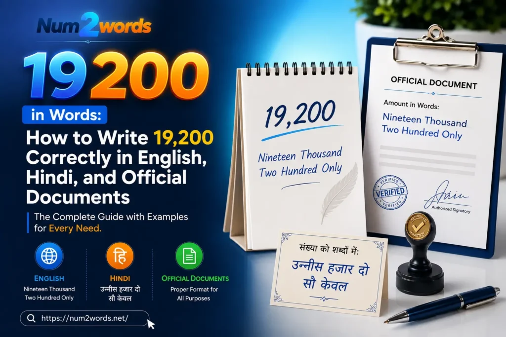 19200 in Words: How to Write 19,200 Correctly in English, Hindi, and Official Documents