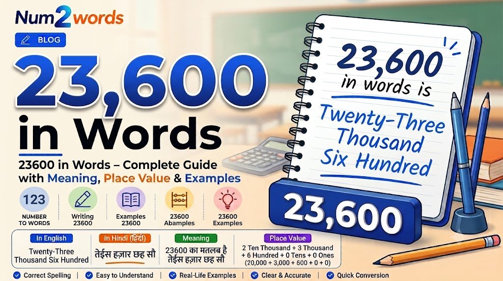 23600 in Words – Complete Guide with Meaning, Place Value & Examples