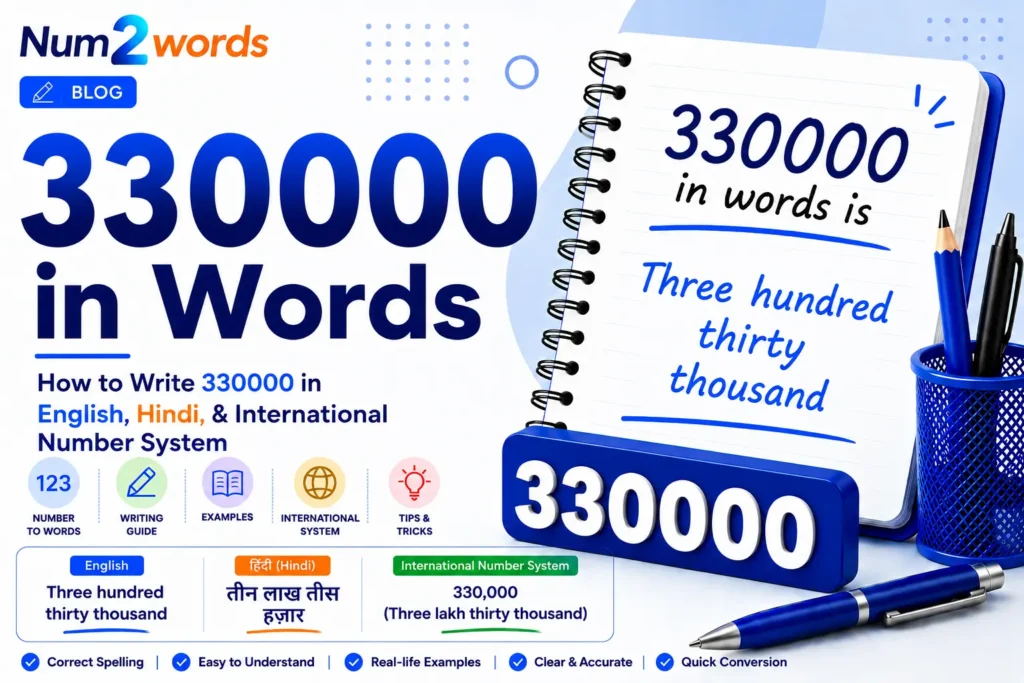 330000 in Words: How to Write 330000 in English, Hindi & International Number System