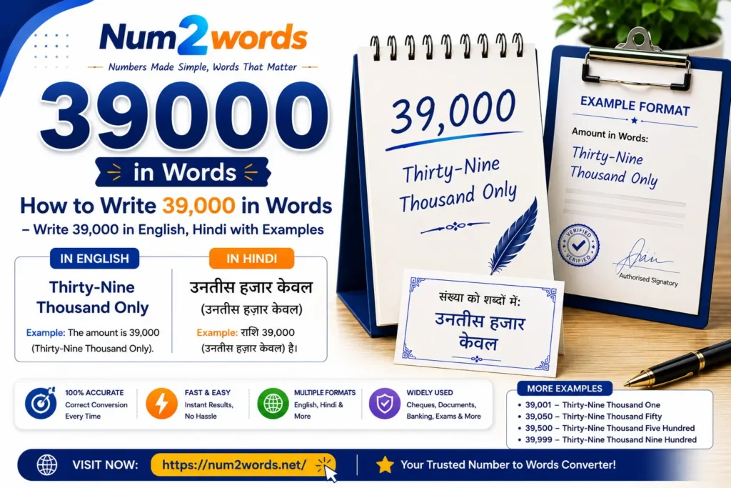 39000 in Words – Write 39,000 in English, Hindi with Examples