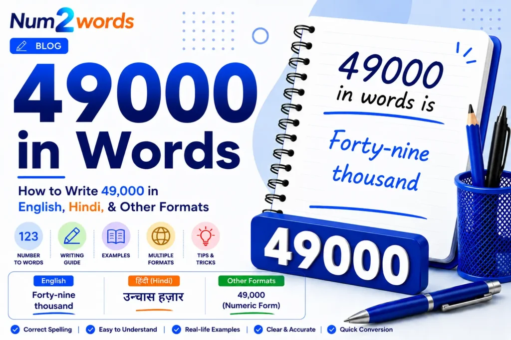 49000 in Words: How to Write 49,000 in English, Hindi, and Other Formats