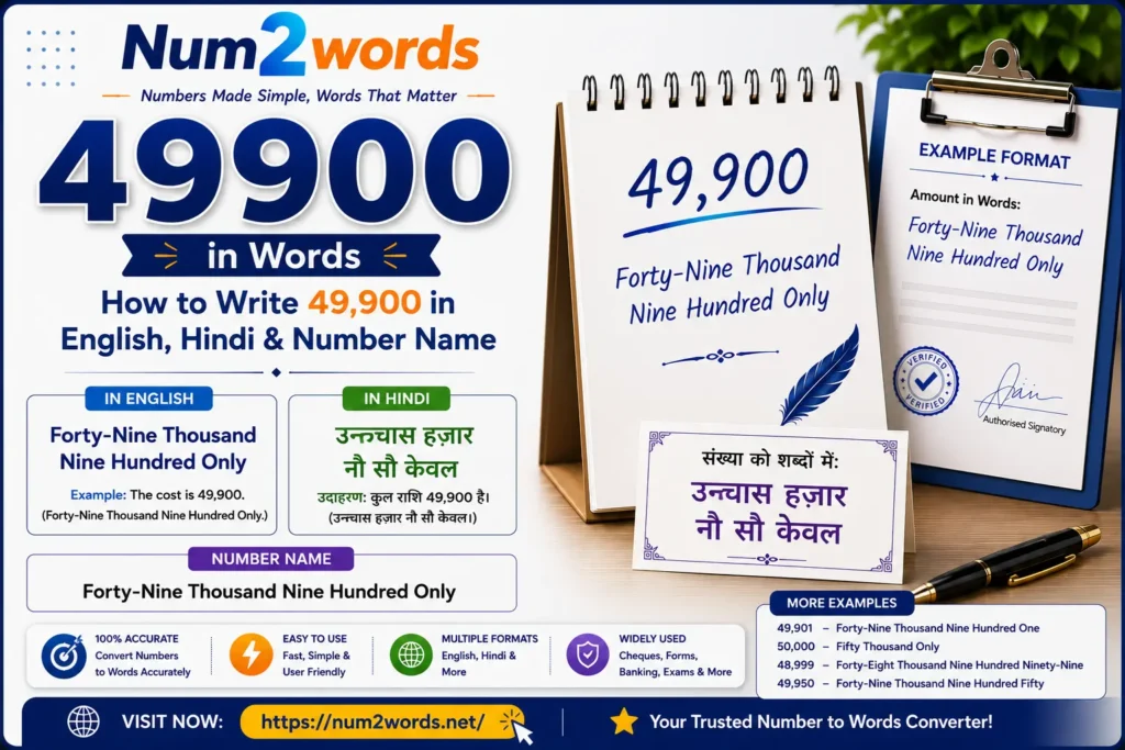 49900 in Words – Write 49,900 in English, Hindi & Number Name