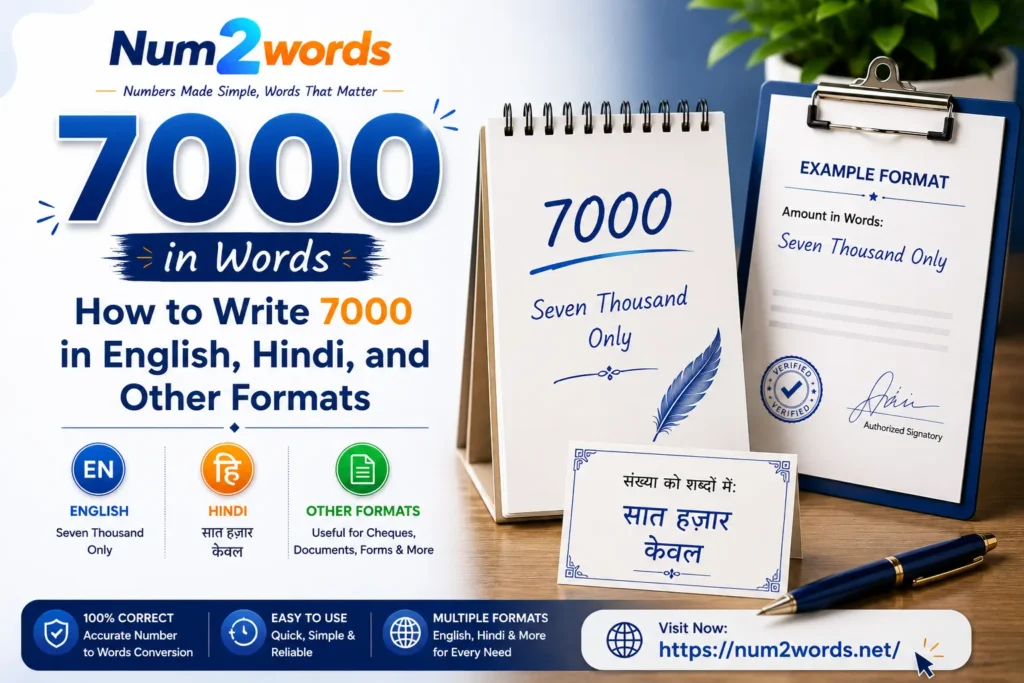 7000 in Words – How to Write 7000 in English, Hindi, and Other Formats