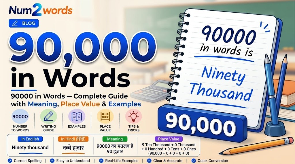 90000 in Words – Complete Guide with Meaning, Place Value & Examples